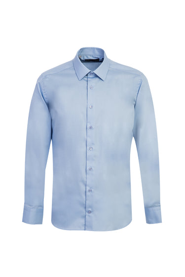 Uçuk Mavi Uzun Kol Slim Fit Dar Kesim Non Iron Klasik Pamuklu Gömlek