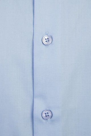 Uçuk Mavi Uzun Kol Slim Fit Dar Kesim Non Iron Saten Klasik Pamuklu Gömlek