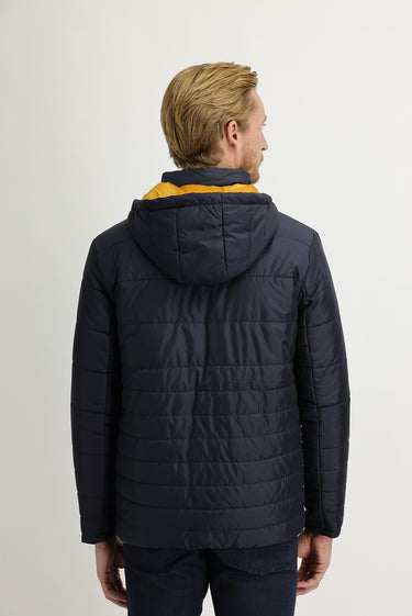 Orta Lacivert Kapüşonlu Spor Mont