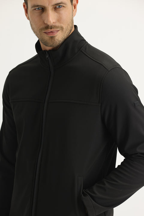 Black Seasonal Scuba Jacket