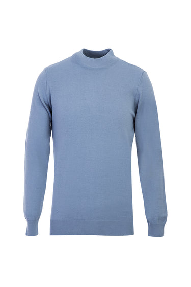 Gök Mavisi Yarım Balıkçı Yaka Regular Fit Triko Kazak