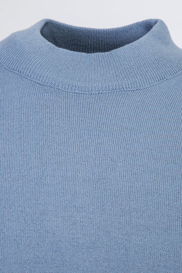 Gök Mavisi Yarım Balıkçı Yaka Regular Fit Triko Kazak