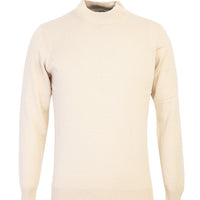 Dark Beige Semi-Turtleneck Regular Fit Knitted Sweater