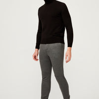 Black Turtleneck Regular Fit Knitted Sweater
