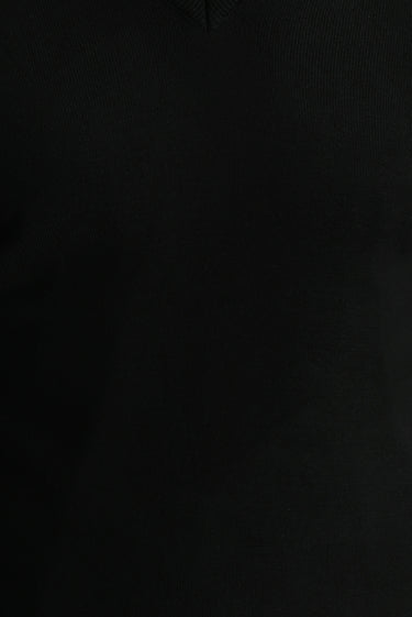 Siyah V Yaka Regular Fit Triko Kazak