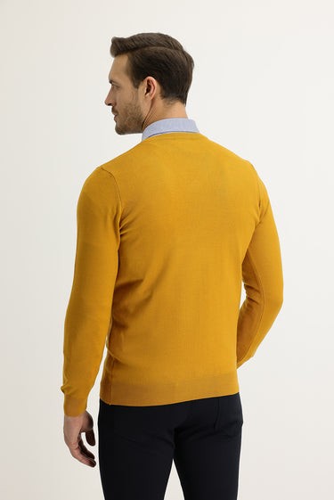 Safran V Yaka Regular Fit Triko Kazak