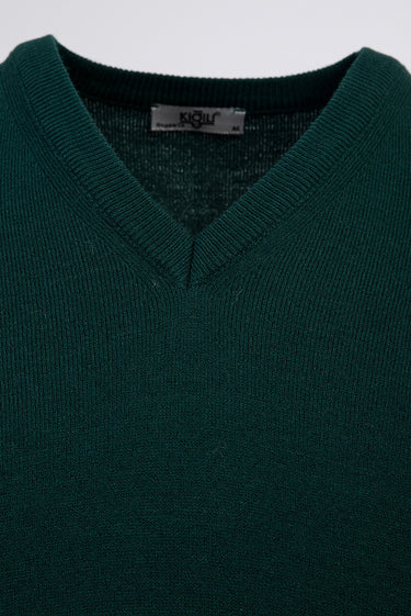 Açık Petrol V Yaka Regular Fit Triko Kazak