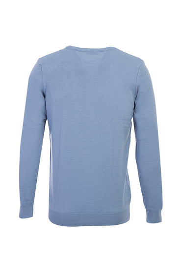 Gök Mavisi Bisiklet Yaka Regular Fit Triko Kazak