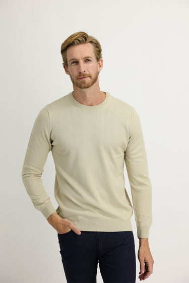 Koyu Bej Bisiklet Yaka Regular Fit Triko Kazak