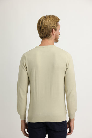 Koyu Bej Bisiklet Yaka Regular Fit Triko Kazak