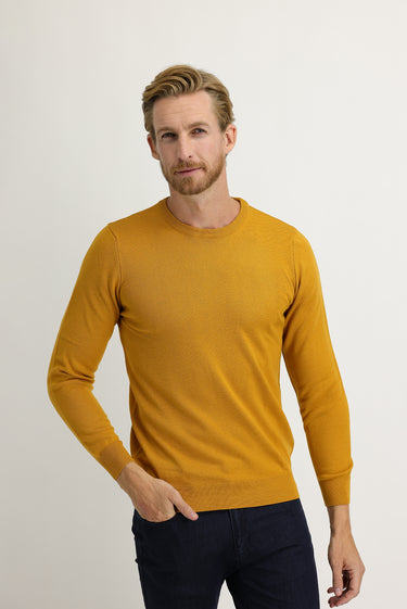 Safran Bisiklet Yaka Regular Fit Triko Kazak