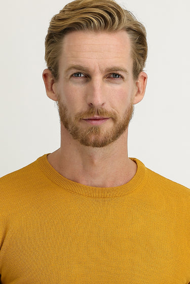 Safran Bisiklet Yaka Regular Fit Triko Kazak