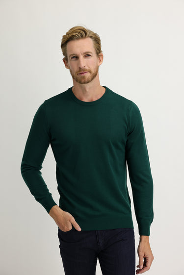 Açık Petrol Bisiklet Yaka Regular Fit Triko Kazak