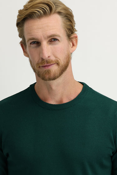 Açık Petrol Bisiklet Yaka Regular Fit Triko Kazak