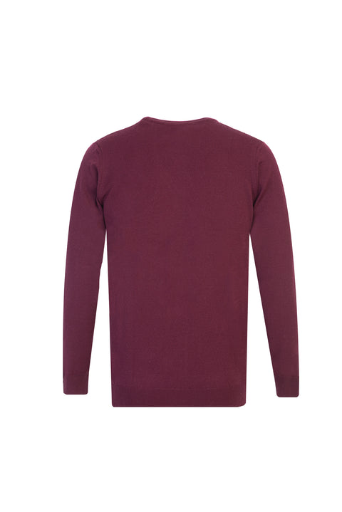 Koyu Bordo Bisiklet Yaka Regular Fit Triko Kazak