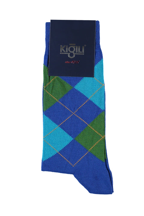 Navy Blue Patterned Socks