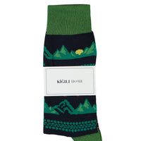 Açık Mavi Pamuklu Desenli Çorap