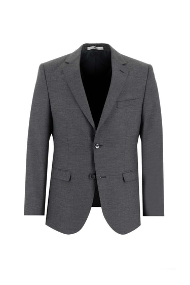 Koyu Füme Slim Fit Dar Kesim Yünlü Klasik Takım Elbise