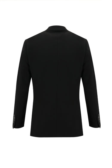 Siyah Regular Fit Yünlü Klasik Takım Elbise