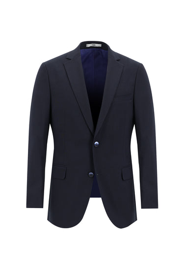 Koyu Lacivert Regular Fit Yünlü Klasik Takım Elbise
