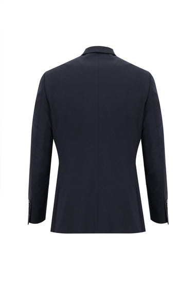 Koyu Lacivert Regular Fit Yünlü Klasik Takım Elbise