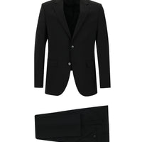 Siyah 7 Drop Slim Fit Dar Kesim Yünlü Takım Elbise