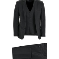 Black 7 Drop Super Slim Fit Extra Narrow Cut Suit with Vest