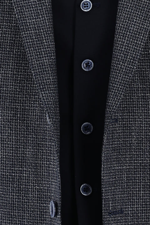 Dark Navy 7 Drop Slim Fit Linen Blend 3-Piece Suit