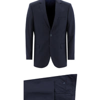 Koyu Lacivert Regular Fit Çizgili Takım Elbise
