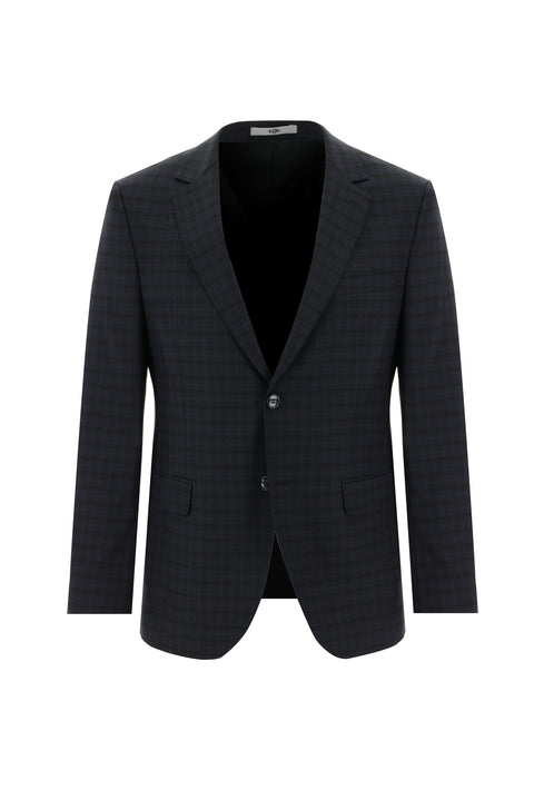 Medium Gray 7 Drop Slim Fit Plaid Suit