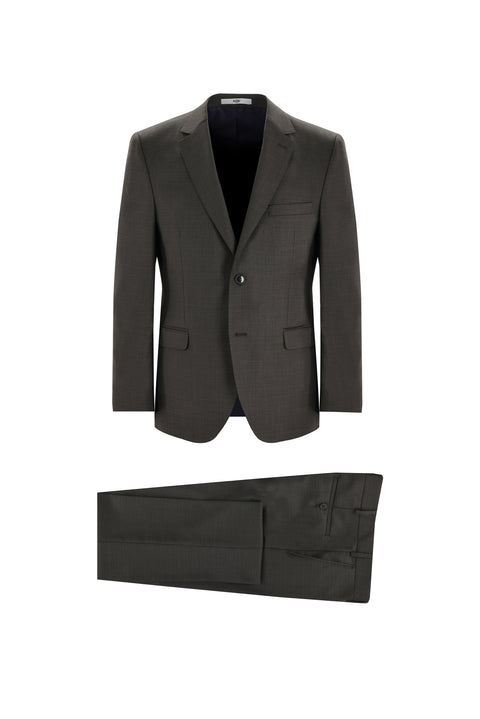 Koyu Kahve 7 Drop Slim Fit Dar Kesim Takım Elbise