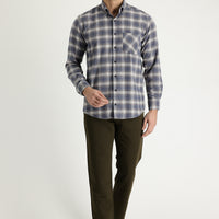 Medium Khaki Regular Fit Standard Cut Stretch Canvas / Chino Trousers