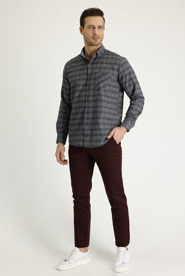 Mürdüm Slim Fit Dar Kesim Likralı Kanvas / Chino Pantolon