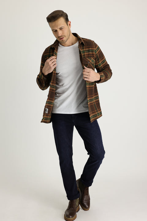 Koyu Lacivert Slim Fit Dar Kesim Likralı Denim Pantolon