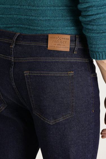 Koyu Lacivert Slim Fit Dar Kesim Likralı Denim Pantolon