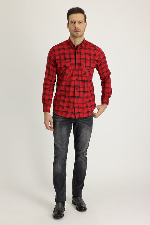 Koyu Antrasit Slim Fit Dar Kesim Likralı Denim Pantolon