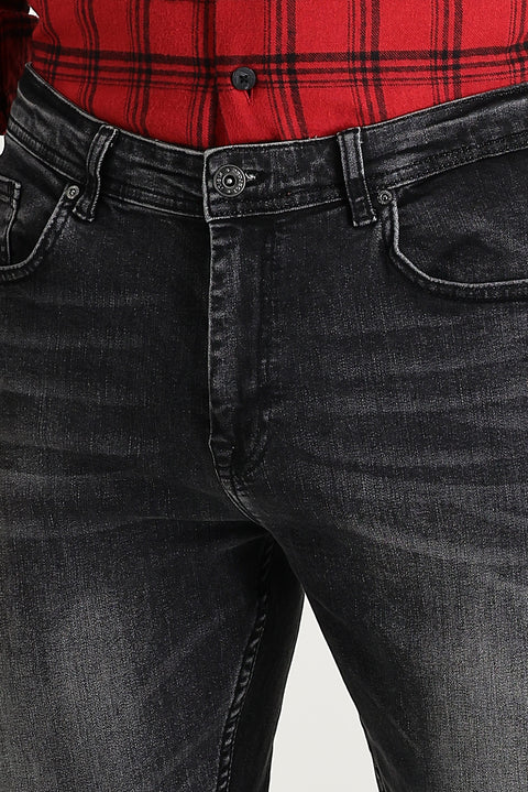 Koyu Antrasit Slim Fit Dar Kesim Likralı Denim Pantolon