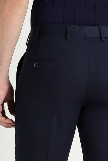 Koyu Lacivert Slim Fit Dar Kesim Klasik Kumaş Pantolon