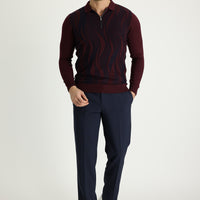 Koyu Lacivert Slim Fit Dar Kesim Likralı Klasik Kumaş Pantolon