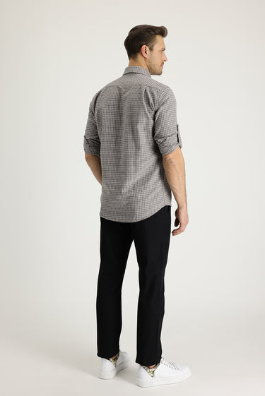 Siyah Regular Fit Pamuk Kanvas / Chino Pantolon