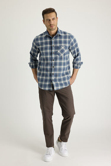 Açık Kahve  Slim Fit Dar Kesim Pamuk Kanvas / Chino Pantolon