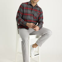 Açık Gri Regular Fit Likralı Kanvas / Chino Pantolon