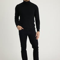 Siyah Slim Fit Dar Kesim Likralı Kanvas / Chino Pantolon