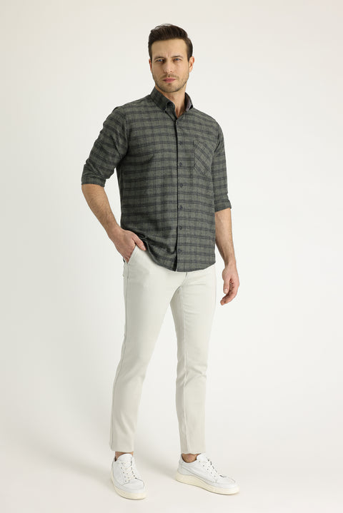 Taş Regular Fit Standart Kesim Likralı Kanvas / Chino Bağcıklı Pantolon