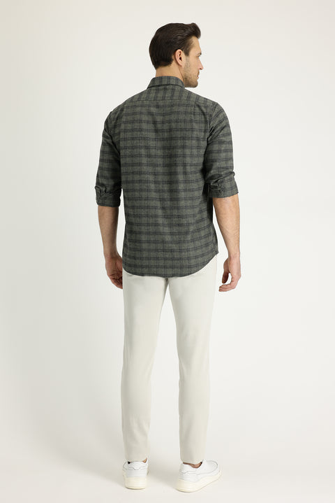 Taş Regular Fit Standart Kesim Likralı Kanvas / Chino Bağcıklı Pantolon