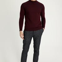 Siyah Slim Fit Dar Kesim Beli Lastikli İpli Desenli Likralı Pantolon