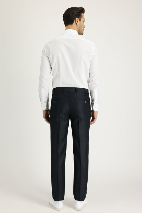 Koyu Petrol 7 Drop Slim Fit Dar Kesim Desenli Klasik Kumaş Pantolon