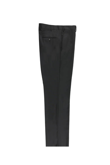 Siyah Relaxed Fit Rahat Kesim Yünlü Klasik Kumaş Pantolon