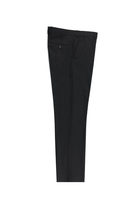 Siyah 4 Drop Relaxed Fit Rahat Kesim Yünlü Klasik Kumaş Pantolon