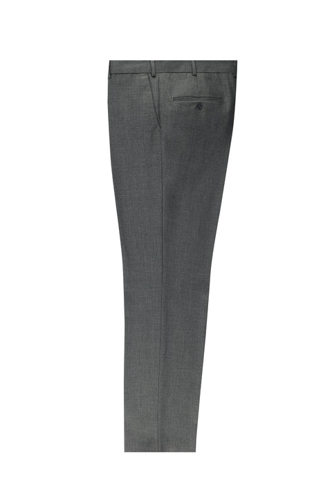 Orta Gri 6 Drop Regular Fit Standart Kesim Yünlü Klasik Kumaş Pantolon